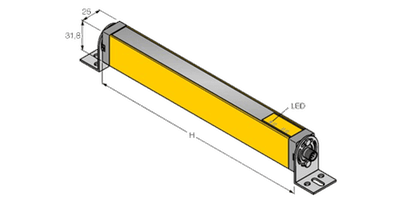 Personal protection light curtain - transmitter/receiver pair